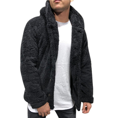 Stuart - Button-Up Fleece Coat with Hood