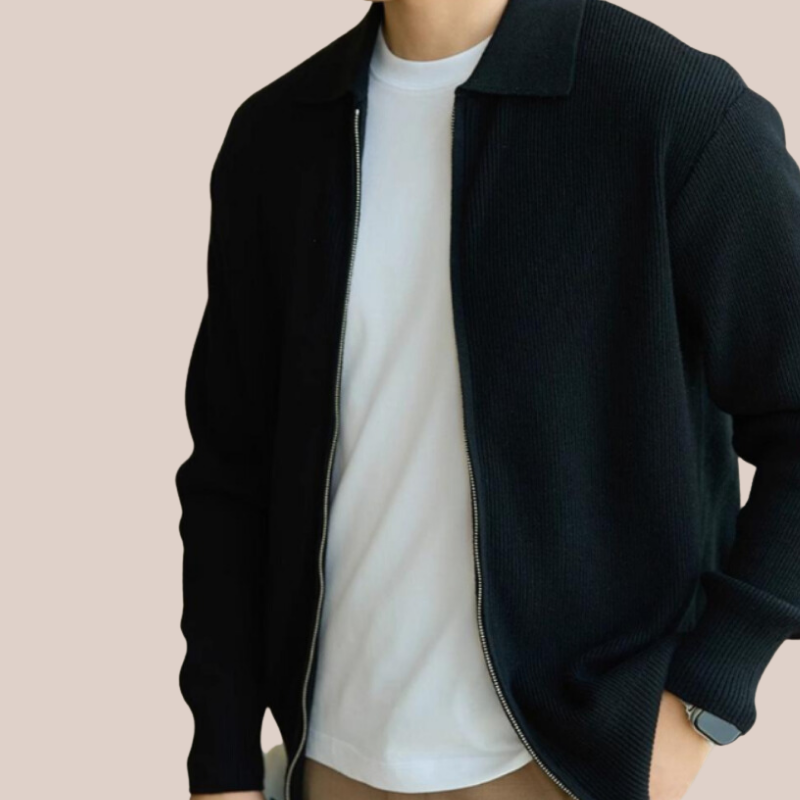 JAMES | Structured Wool Zip Sweater