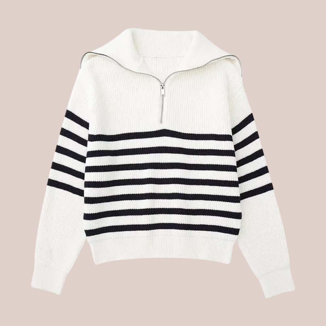 CALVIN | Striped Quarter-Zip Sweater