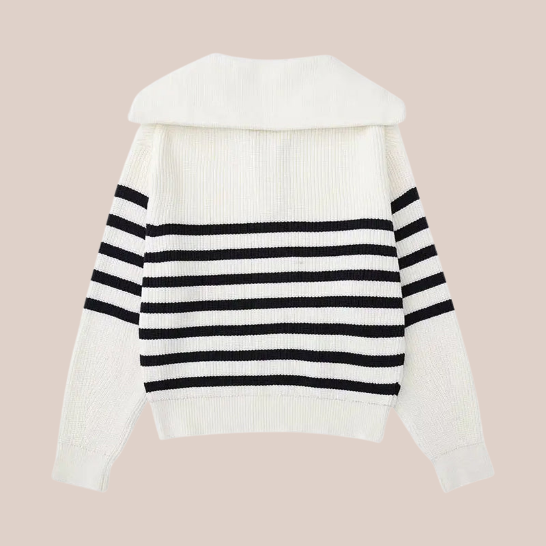 CALVIN | Striped Quarter-Zip Sweater