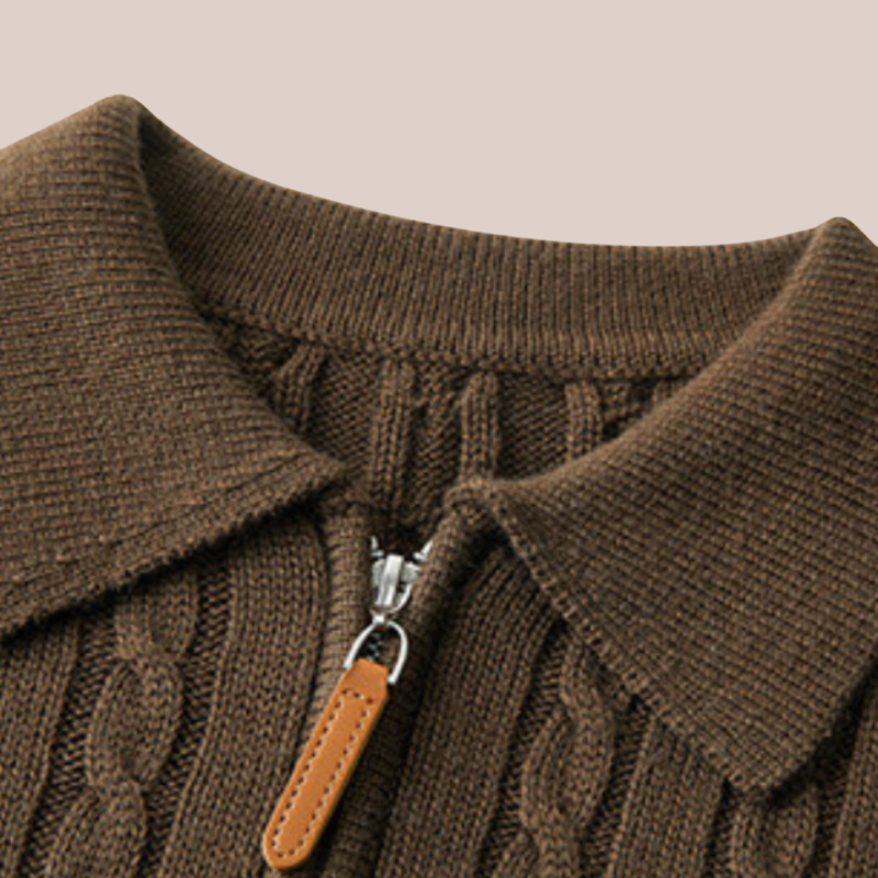 OWEN | Wool Colorblock Zip Sweater