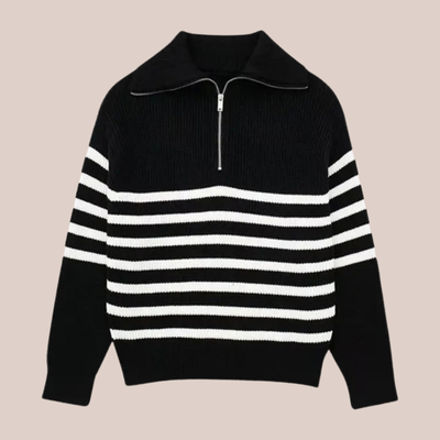 CALVIN | Striped Quarter-Zip Sweater