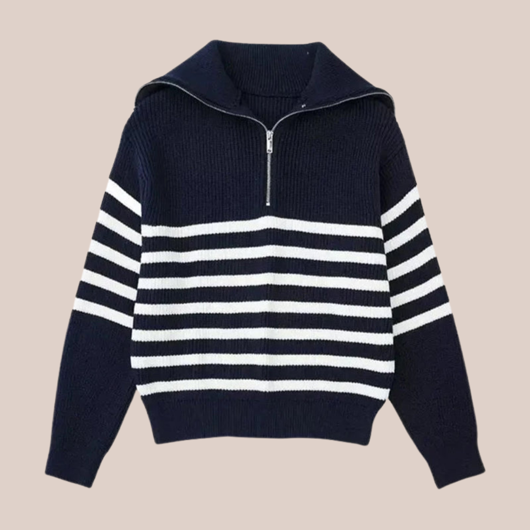 CALVIN | Striped Quarter-Zip Sweater