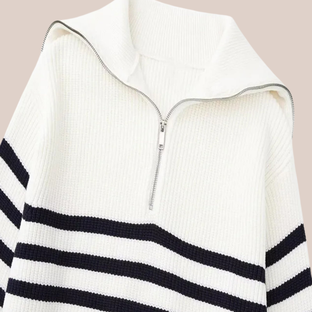 CALVIN | Striped Quarter-Zip Sweater