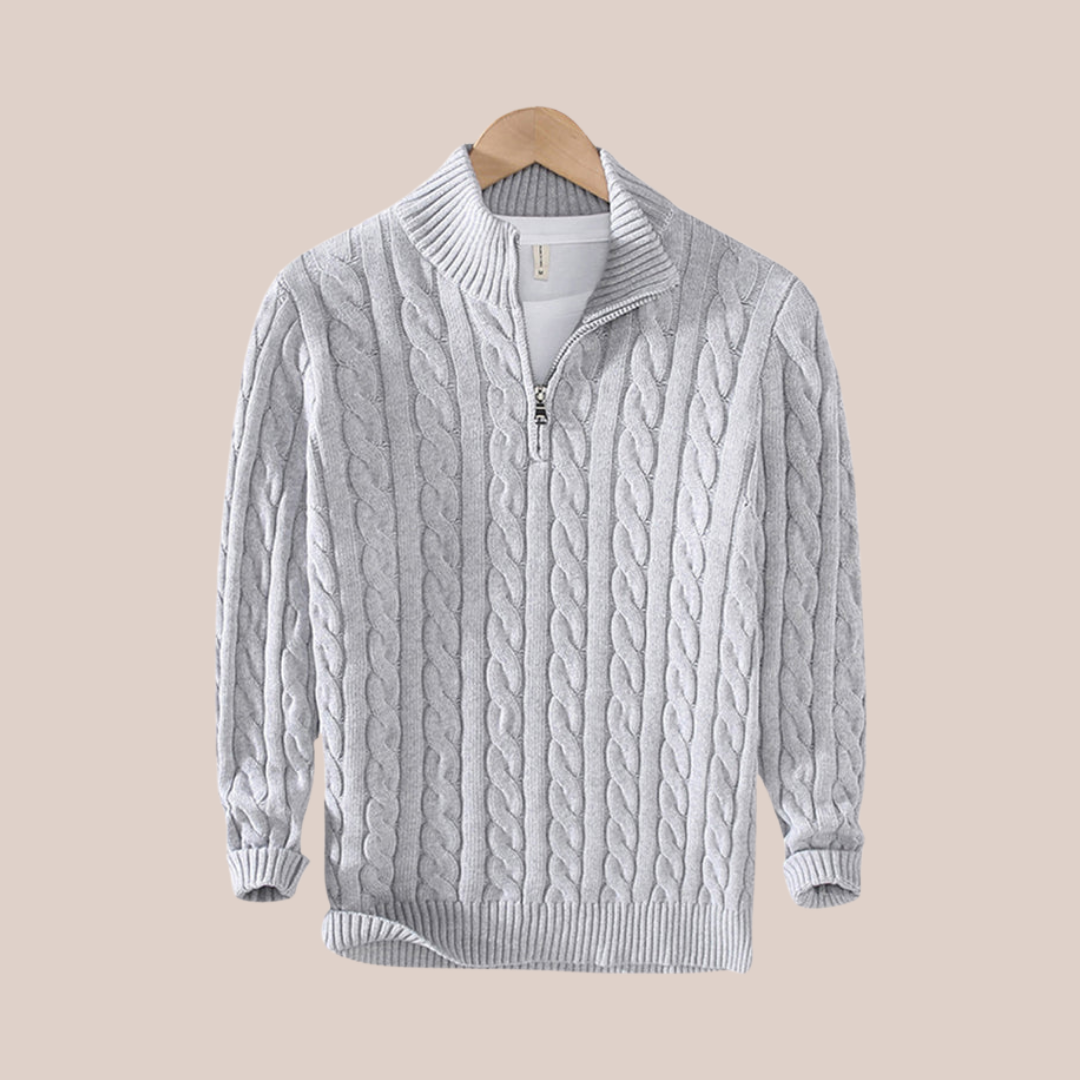 MARCUS | Cable Knit Quarter-Zip Sweater