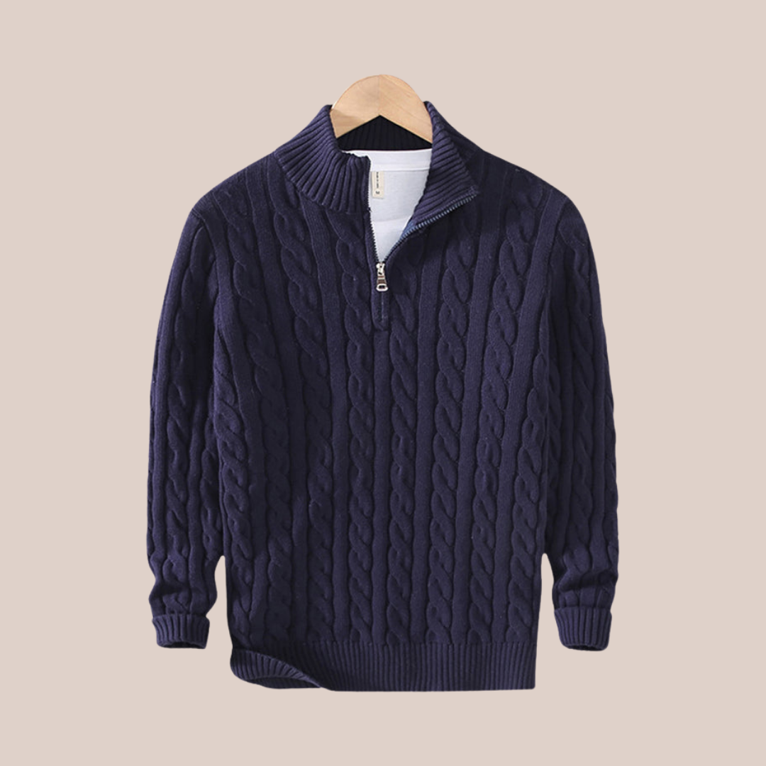 MARCUS | Cable Knit Quarter-Zip Sweater