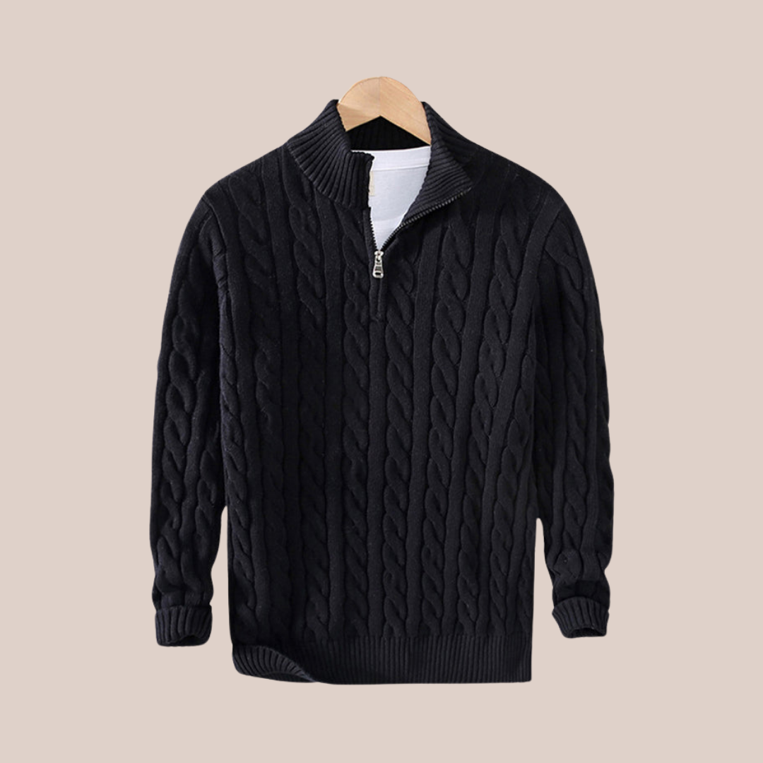 MARCUS | Cable Knit Quarter-Zip Sweater