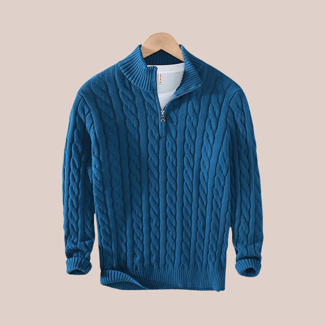 MARCUS | Cable Knit Quarter-Zip Sweater