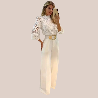 ISLA | Lace Blouse and Tailored Trouser Set