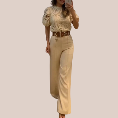 ISLA | Lace Blouse and Tailored Trouser Set