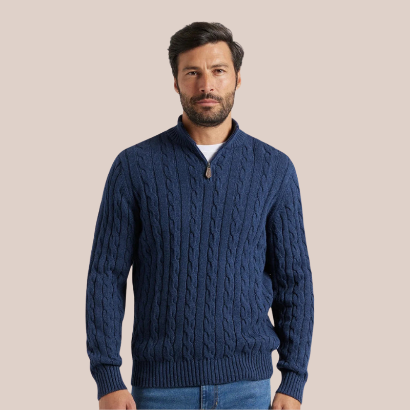 MARCUS | Cable Knit Zip-Up