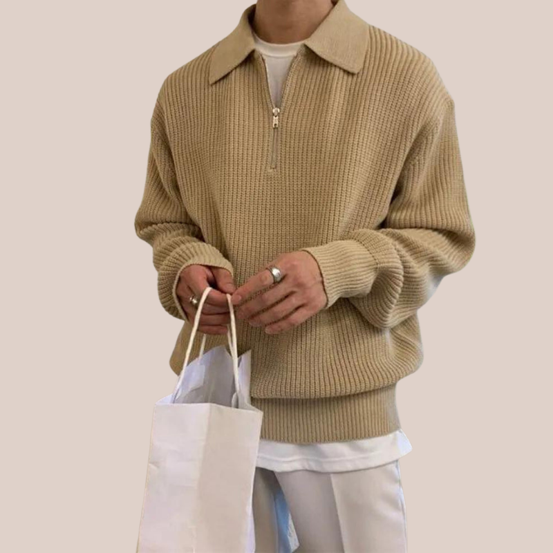 JULIAN | Knitted Zip-Up Sweater