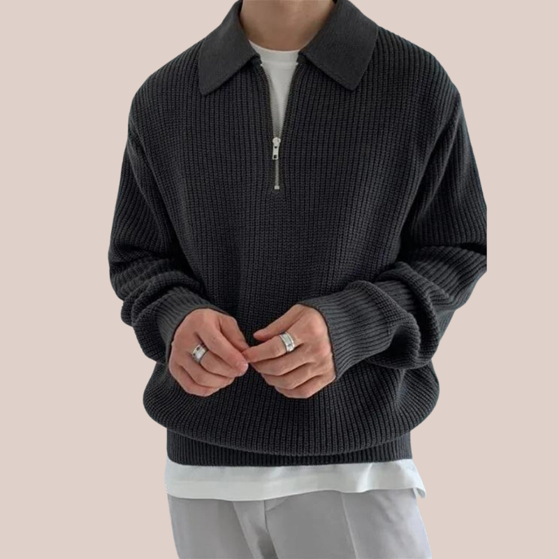 JULIAN | Knitted Zip-Up Sweater