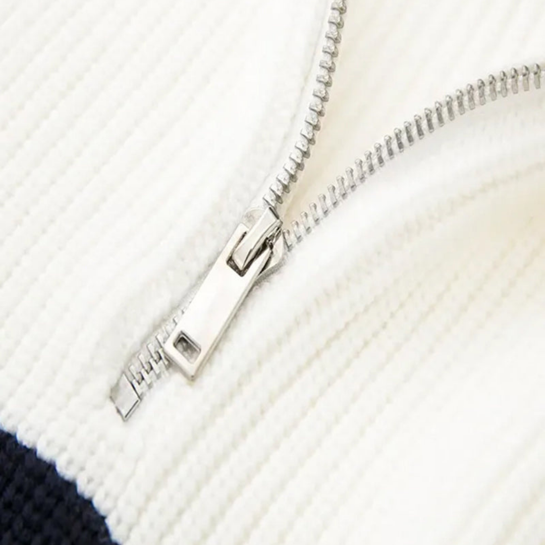 CALVIN | Striped Quarter-Zip Sweater