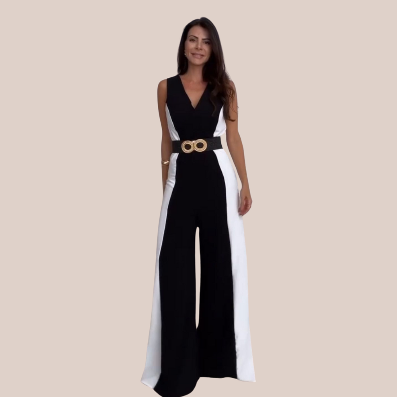 SELENA | Elegant Two-Tone Jumpsuit