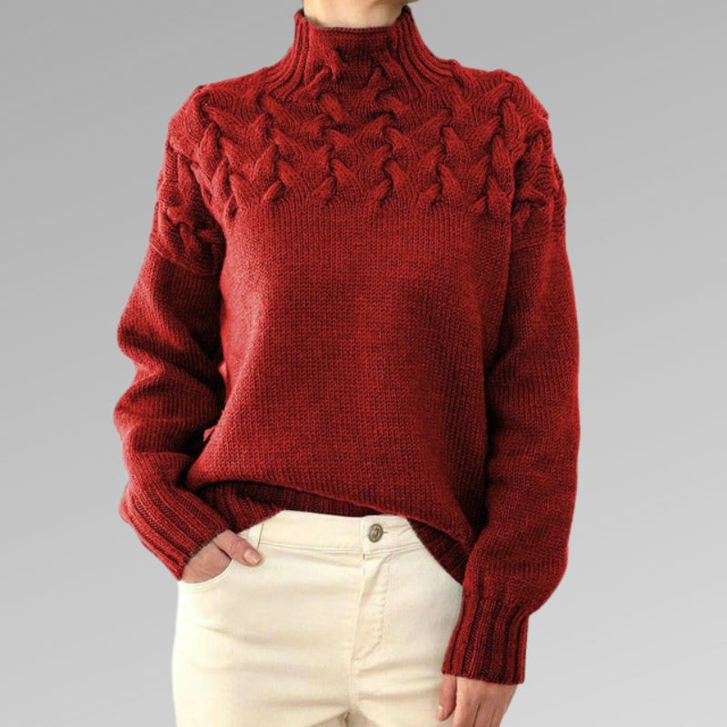 Inès | Elegant Cable Knit Sweater