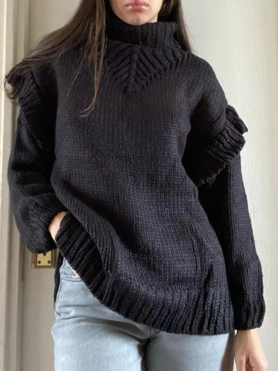 Manon | Casual Knit Sweater with Half-High Collar