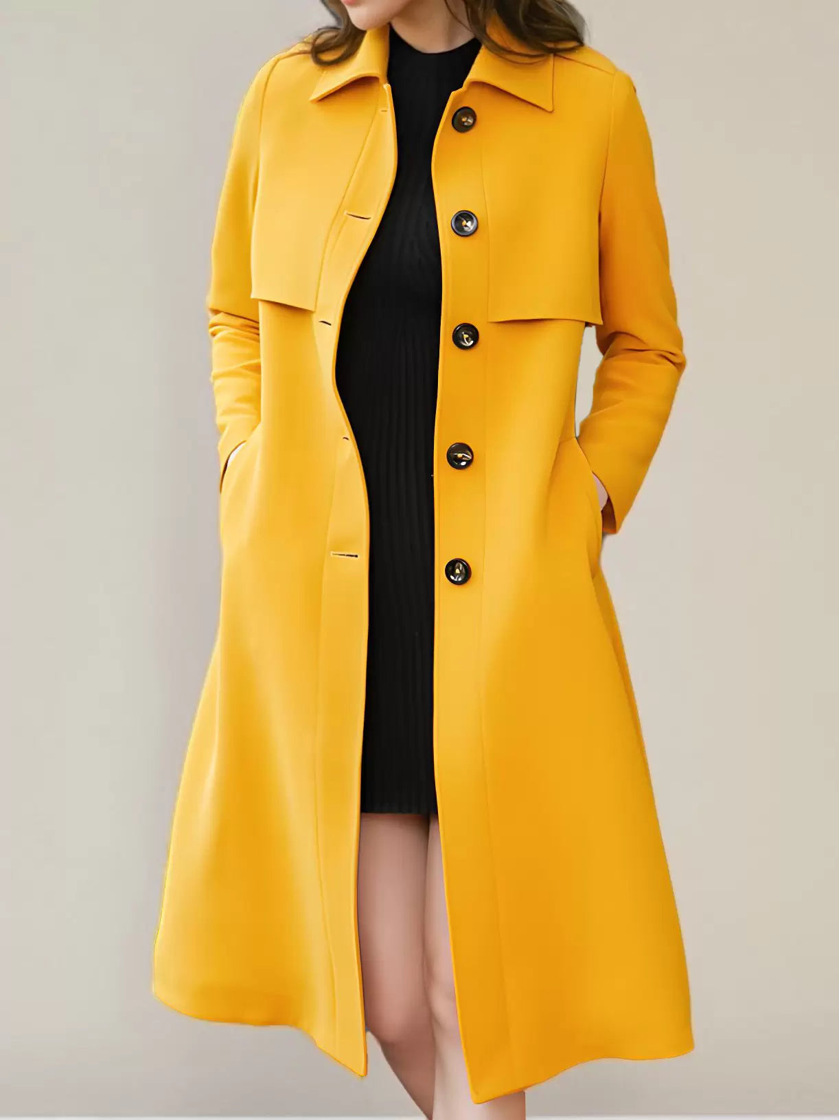 Maxim Turndown Collar  Trench Coat