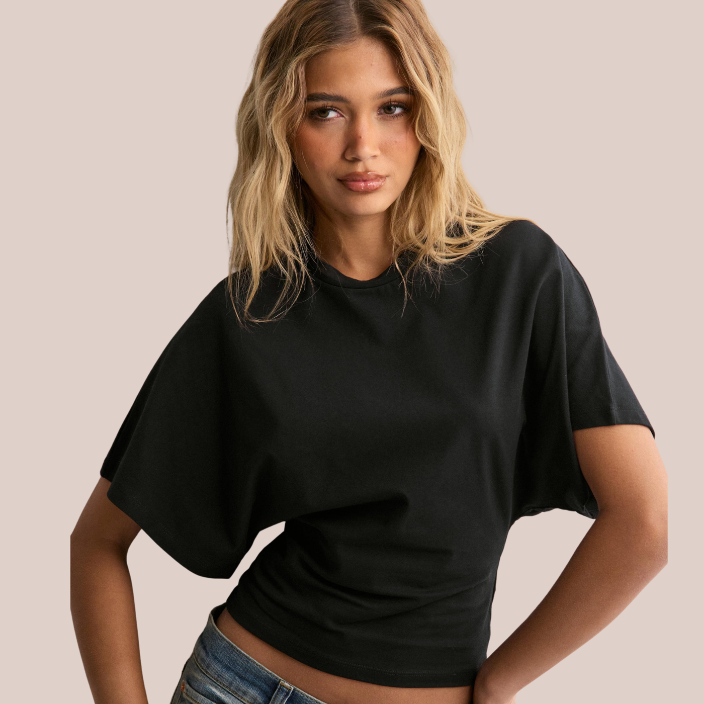 SIENA | Waist-Accent Batwing Top