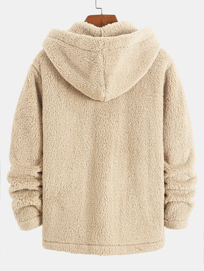 Stuart - Button-Up Fleece Coat with Hood