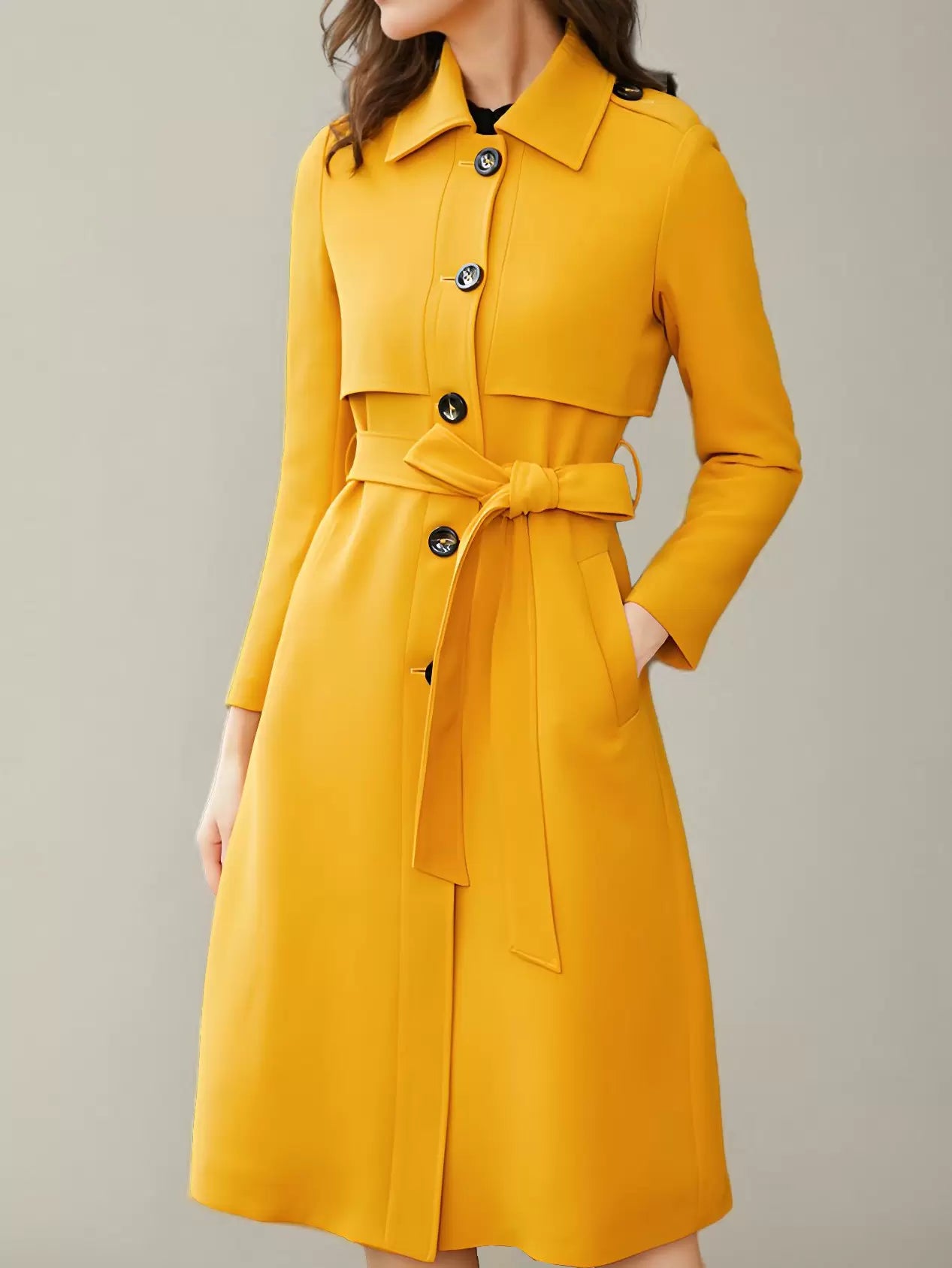 Maxim Turndown Collar  Trench Coat