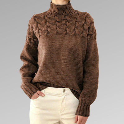 Inès | Elegant Cable Knit Sweater