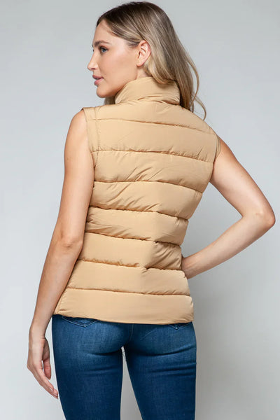 Sammy Zip Up Turtleneck Vest with Pockets