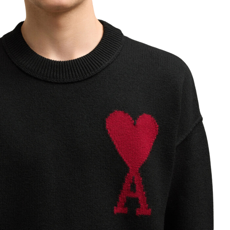 Ami | Chic Heart Motif Sweater