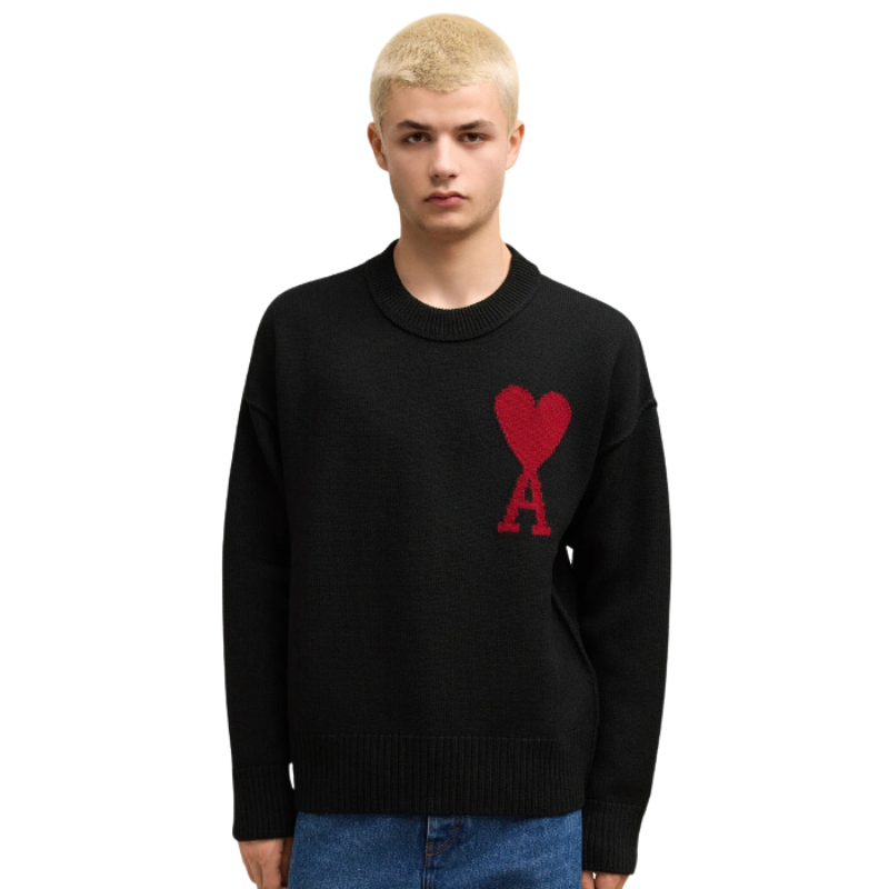 Ami | Chic Heart Motif Sweater