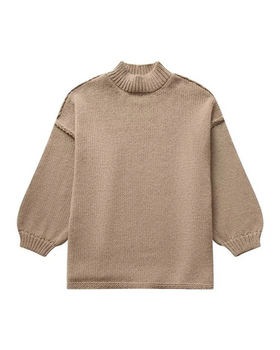 Manon | Casual Knit Sweater with Half-High Collar