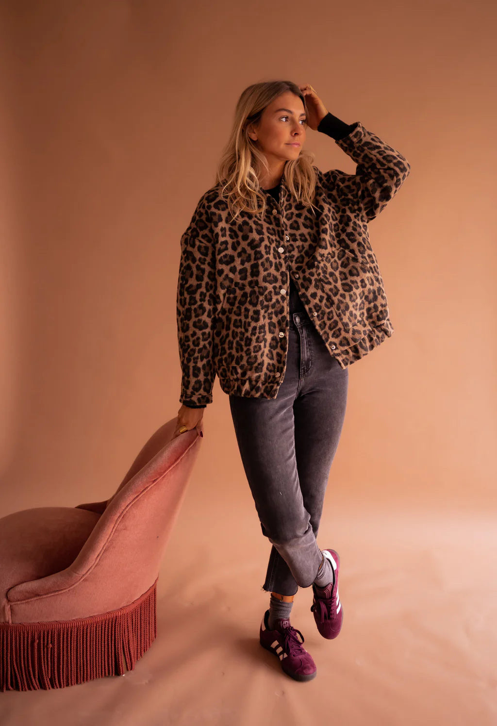 Kalani | The Leopard Bomber Jacket