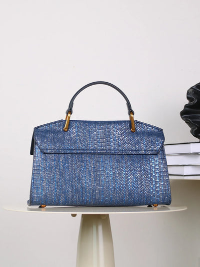 Sophia- Luxe Embossed Snake-Print Bag