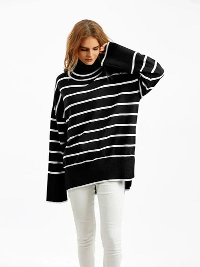 Belle Striped Turtleneck Pullover