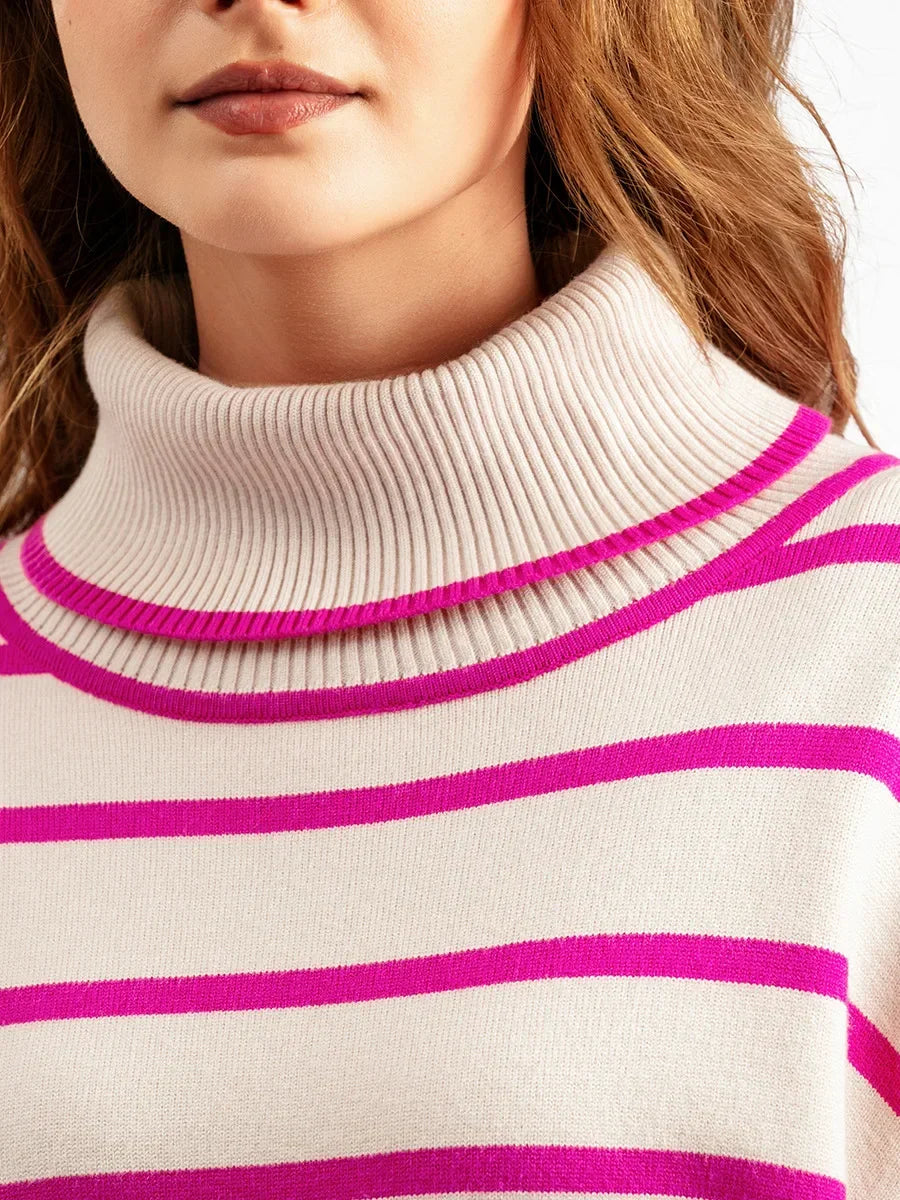 Belle Striped Turtleneck Pullover