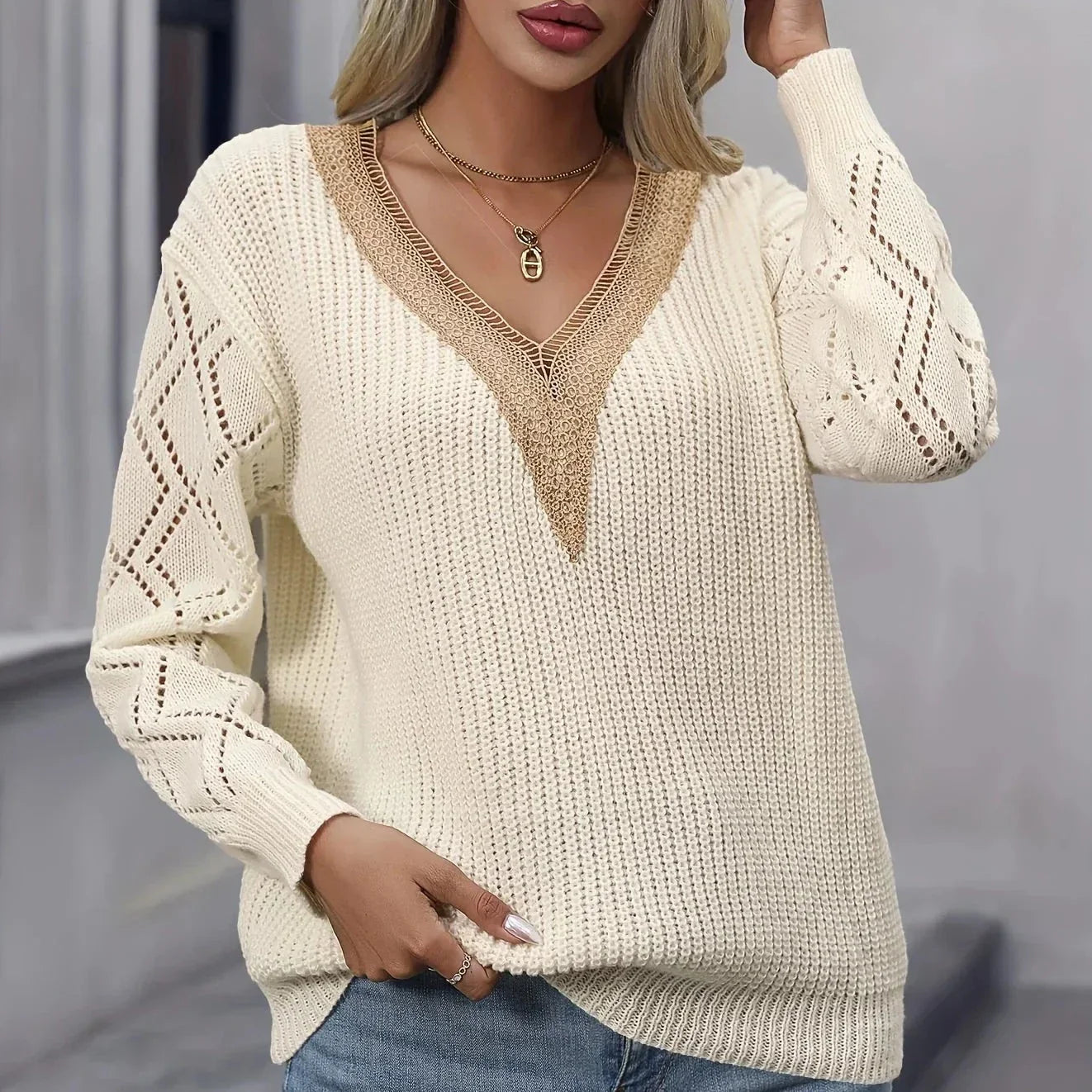 Emily V-Neck Long Sleeve Sweater