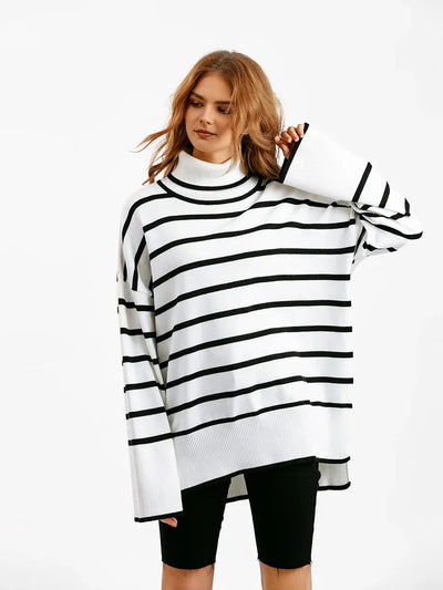 Belle Striped Turtleneck Pullover