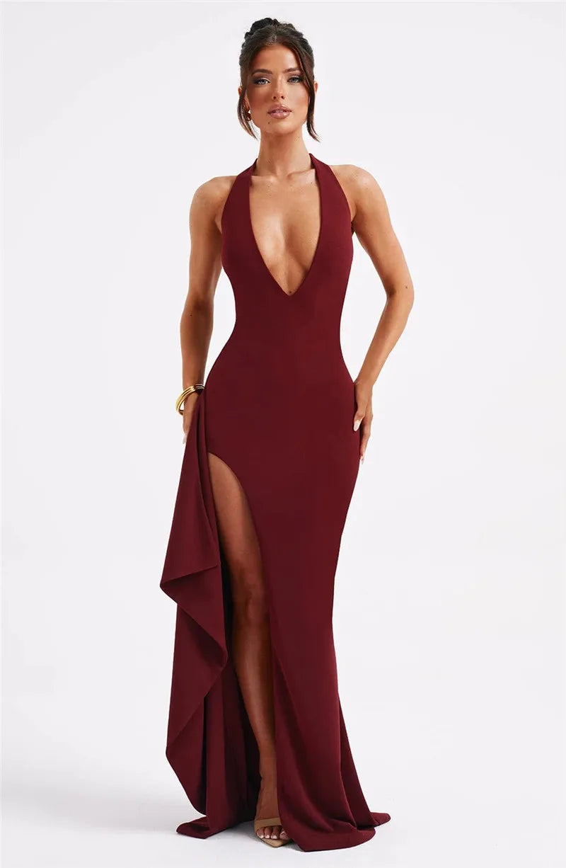 Ruby Halter Party Dress