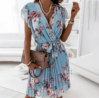 Vivian Floral Pleated Dress