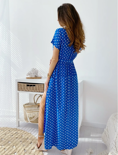 Ariel Printed Polka Dot Casual Dress