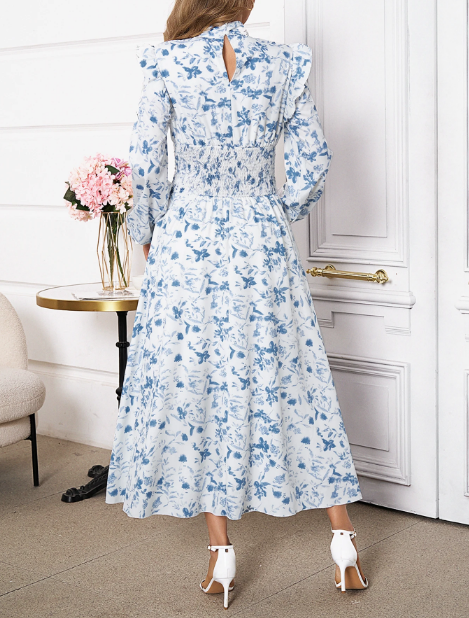 Stacey Floral Print Long Sleeve Dress