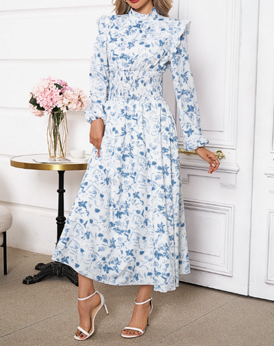 Stacey Floral Print Long Sleeve Dress