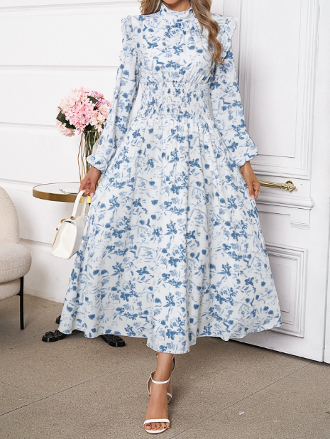 Stacey Floral Print Long Sleeve Dress