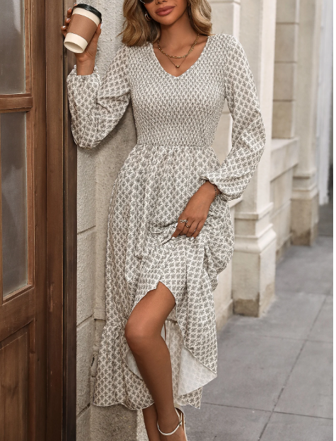 Tess Printed Long Sleeve Dress