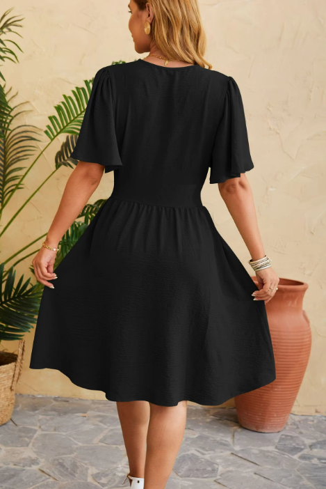 Janneth Flare Sleeves Dress