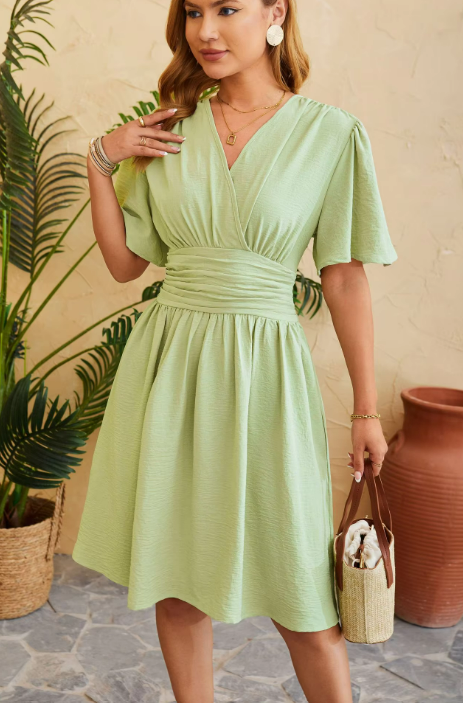 Janneth Flare Sleeves Dress