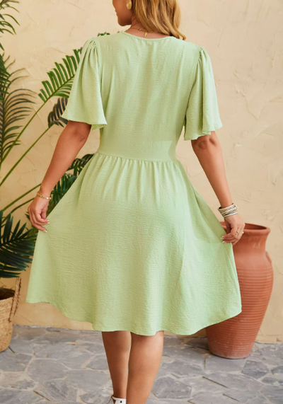 Janneth Flare Sleeves Dress