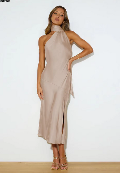 Jean Sleeveless Satin Dress