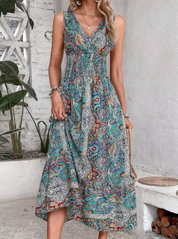 Clay Sleeveless Maxi Boho Dress