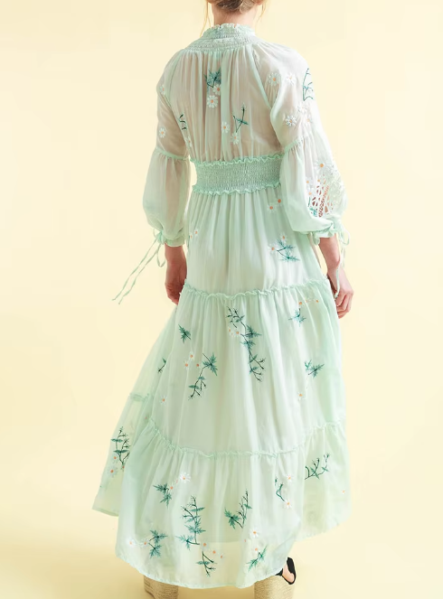 Cecilia Floral Embroidery Maxi