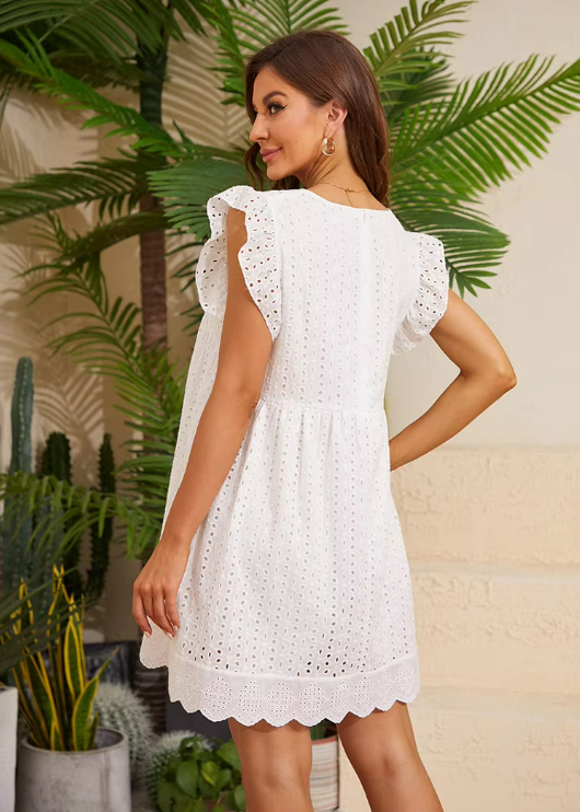 Blanca Eyelet Romper Dress